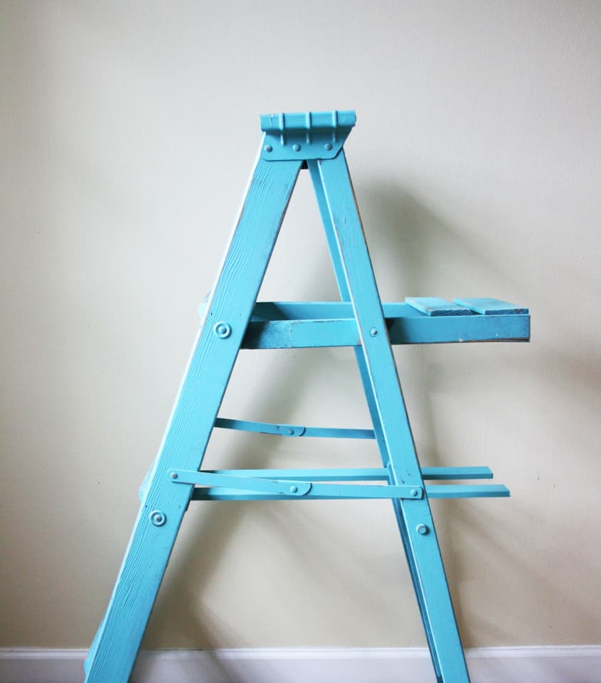 How to Turn an Old Ladder Into a Kitchen Storage Shelf The Kitchn