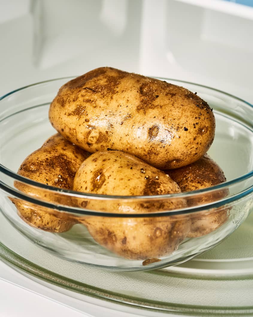Microwave baked potato recipe quick easy kitchn