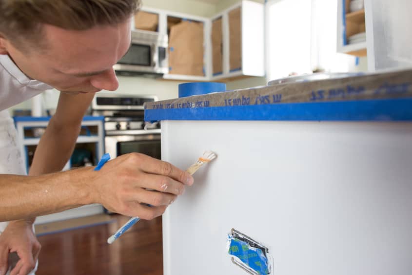 How To Paint Wood Kitchen Cabinets with White Paint | The Kitchn