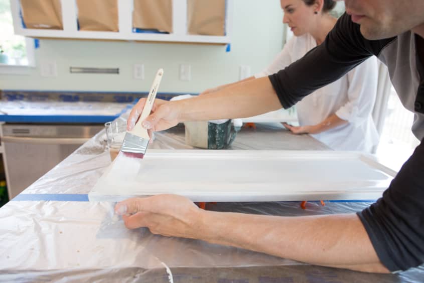 How To Paint Wood Kitchen Cabinets with White Paint | The Kitchn