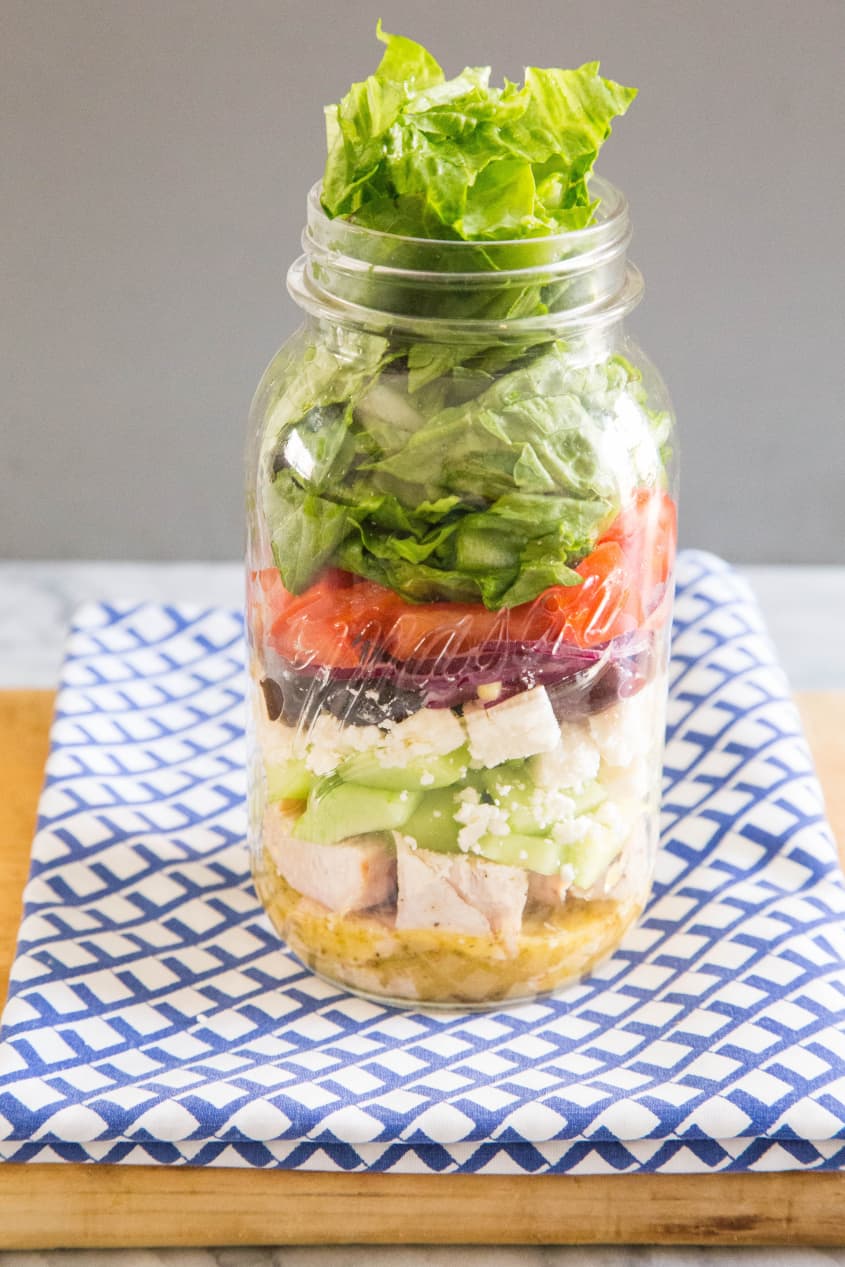 How To Make Greek Salad in a Jar The Kitchn