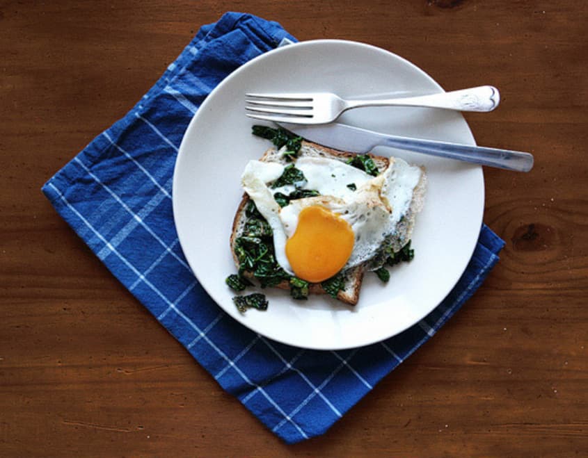 Fried Egg Kale Toast from Megan of Feasting on Art The Kitchn
