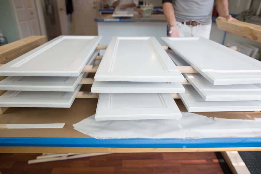 How To Paint Wood Kitchen Cabinets with White Paint | The Kitchn