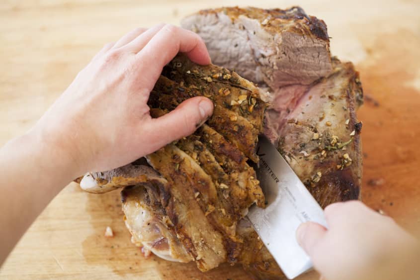 How To Carve a Bonein Leg of Lamb The Kitchn