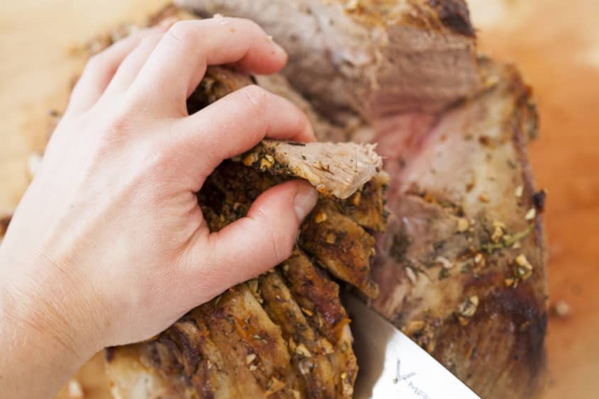 How To Carve a Bonein Leg of Lamb The Kitchn