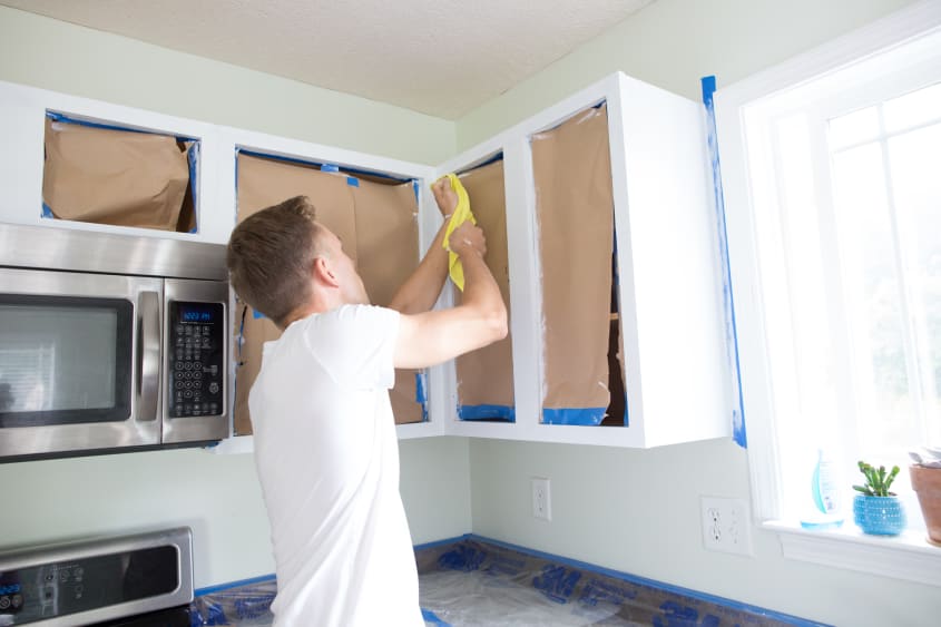 How To Paint Wood Kitchen Cabinets with White Paint | The Kitchn