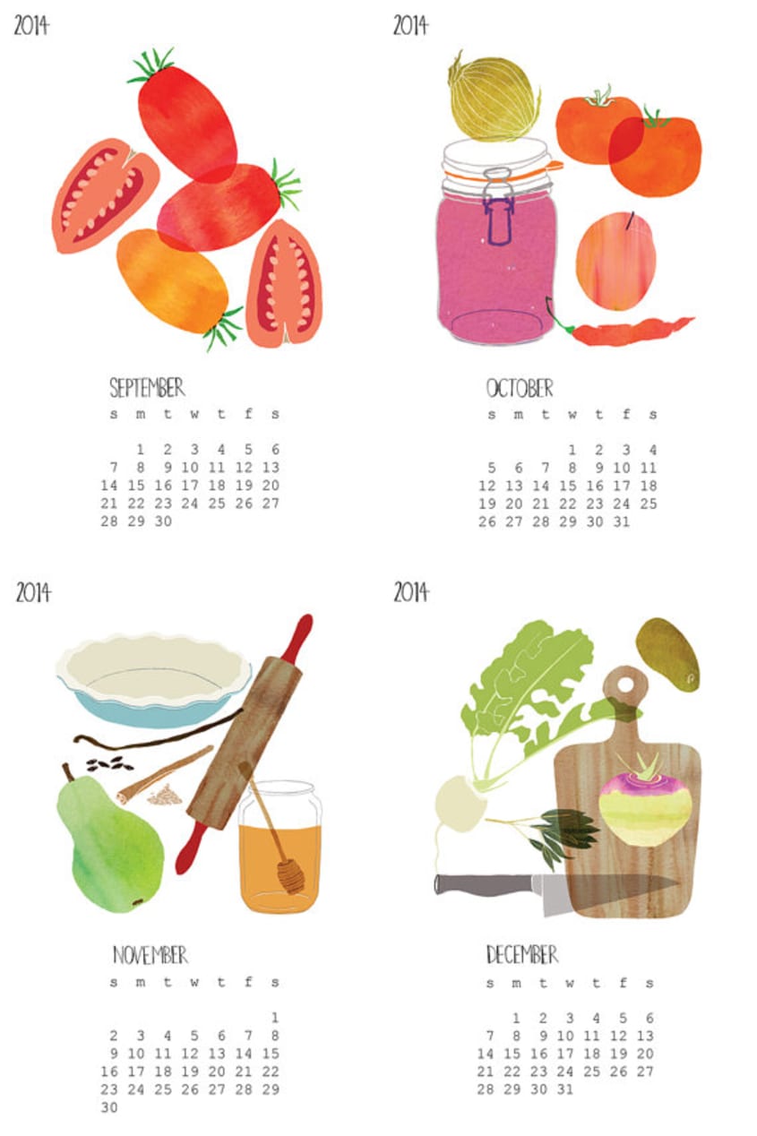 12 Beautiful Food Calendars for 2014 The Kitchn