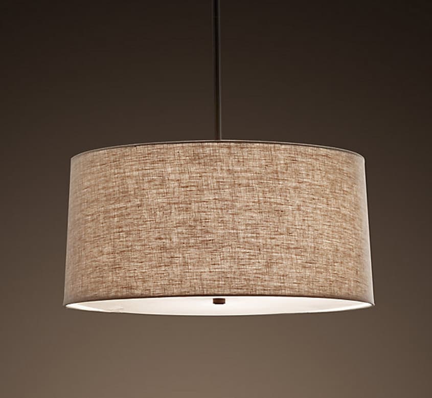 Drum shade pendant deals light