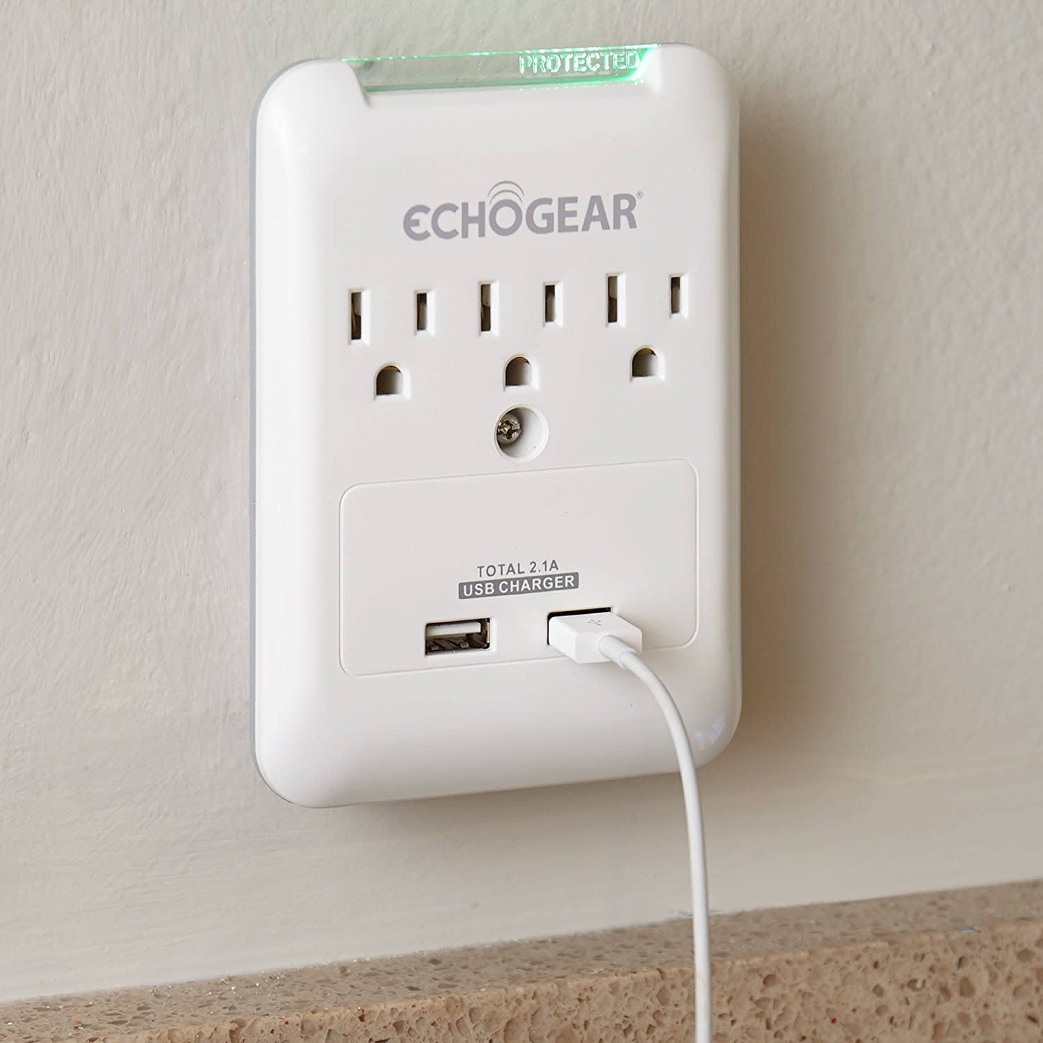 surge echogear usb protector protectors low profile mount ac outlet outlets power ports amp electronics