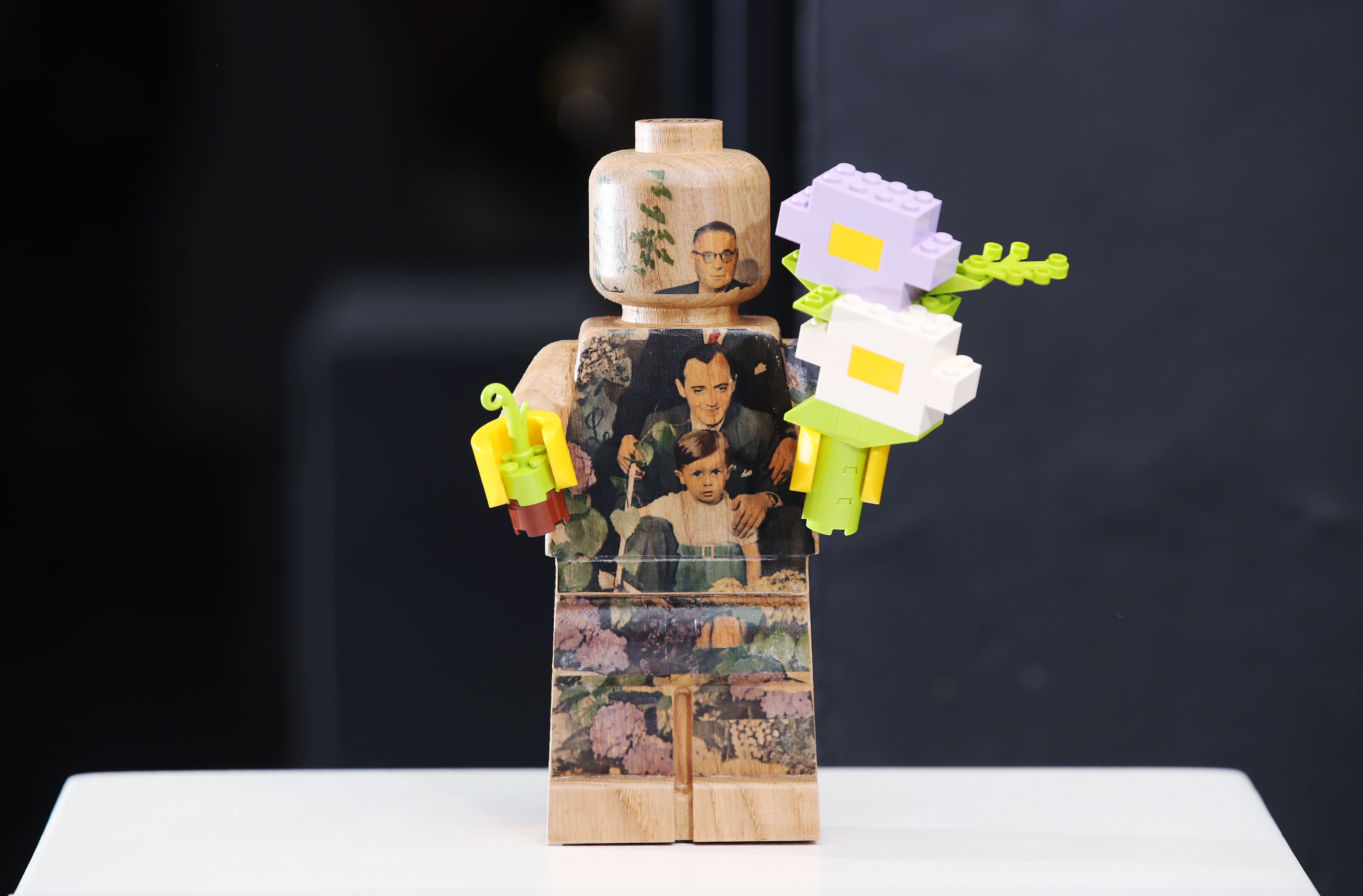wooden lego figure