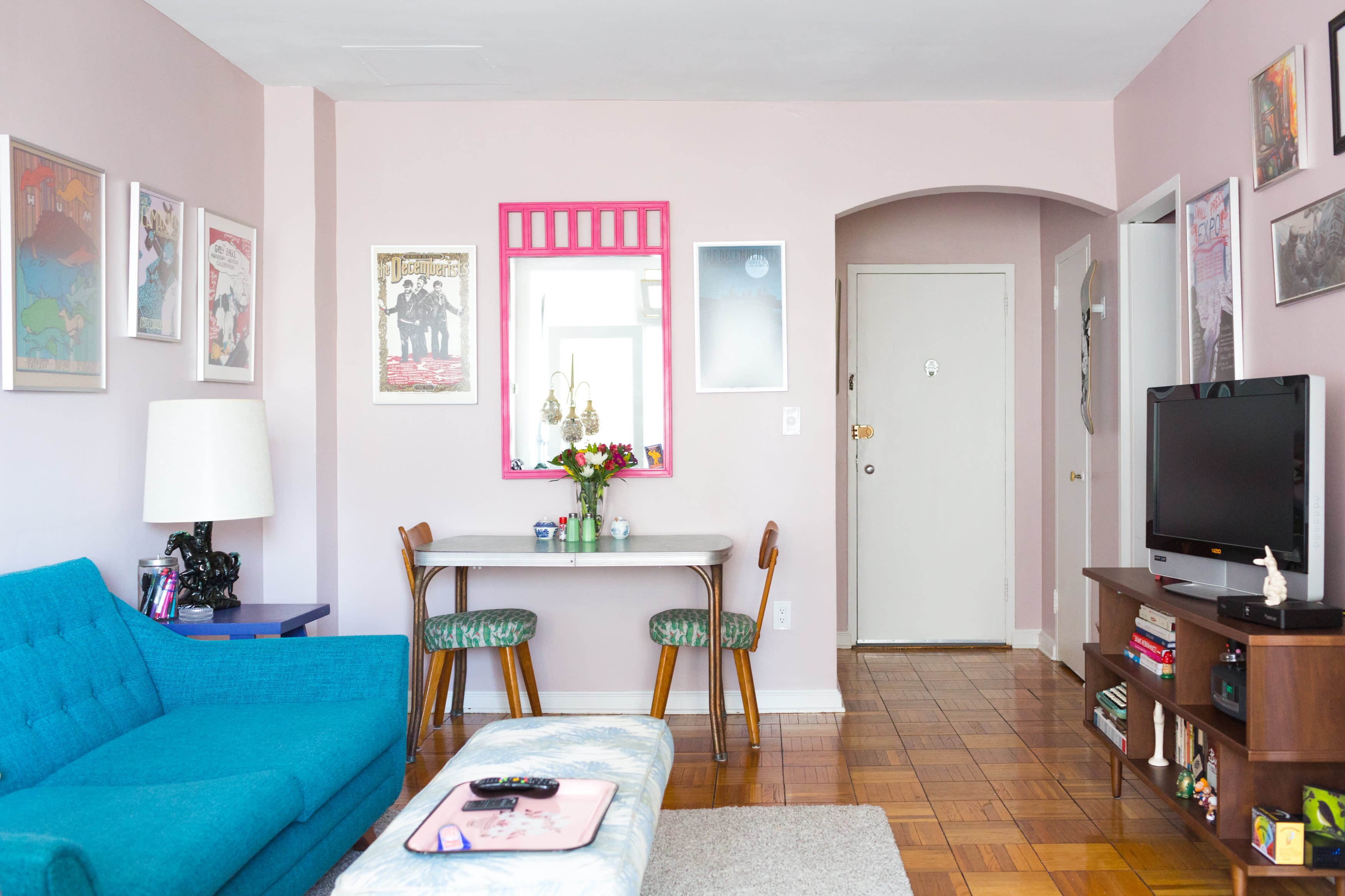 Tour a Small Pink “Nerd Grandma” 1940s Studio Apartment Therapy