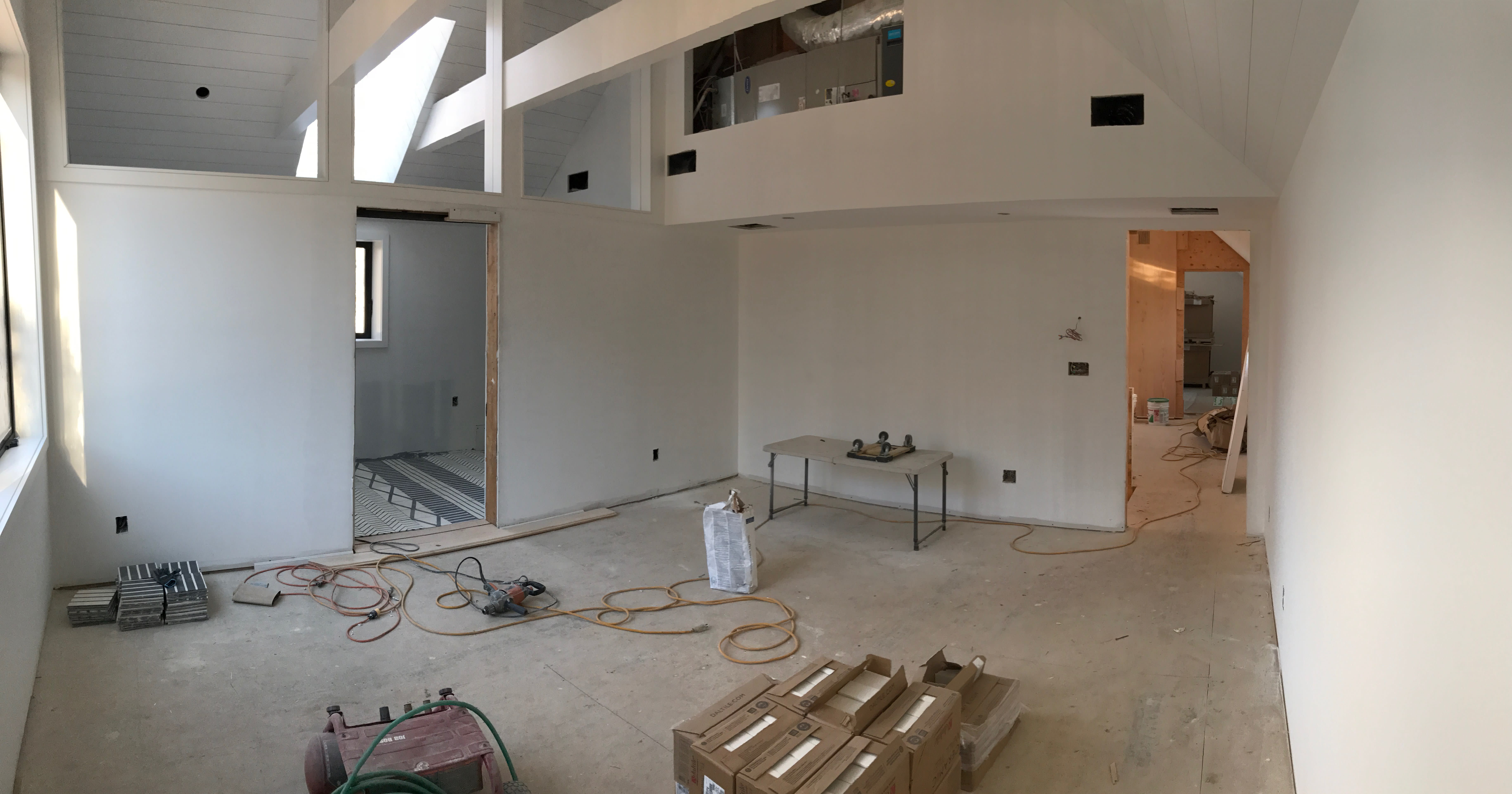 Over The Hump: Bathrooms, Kitchen & Dinesen Floors Go Down 