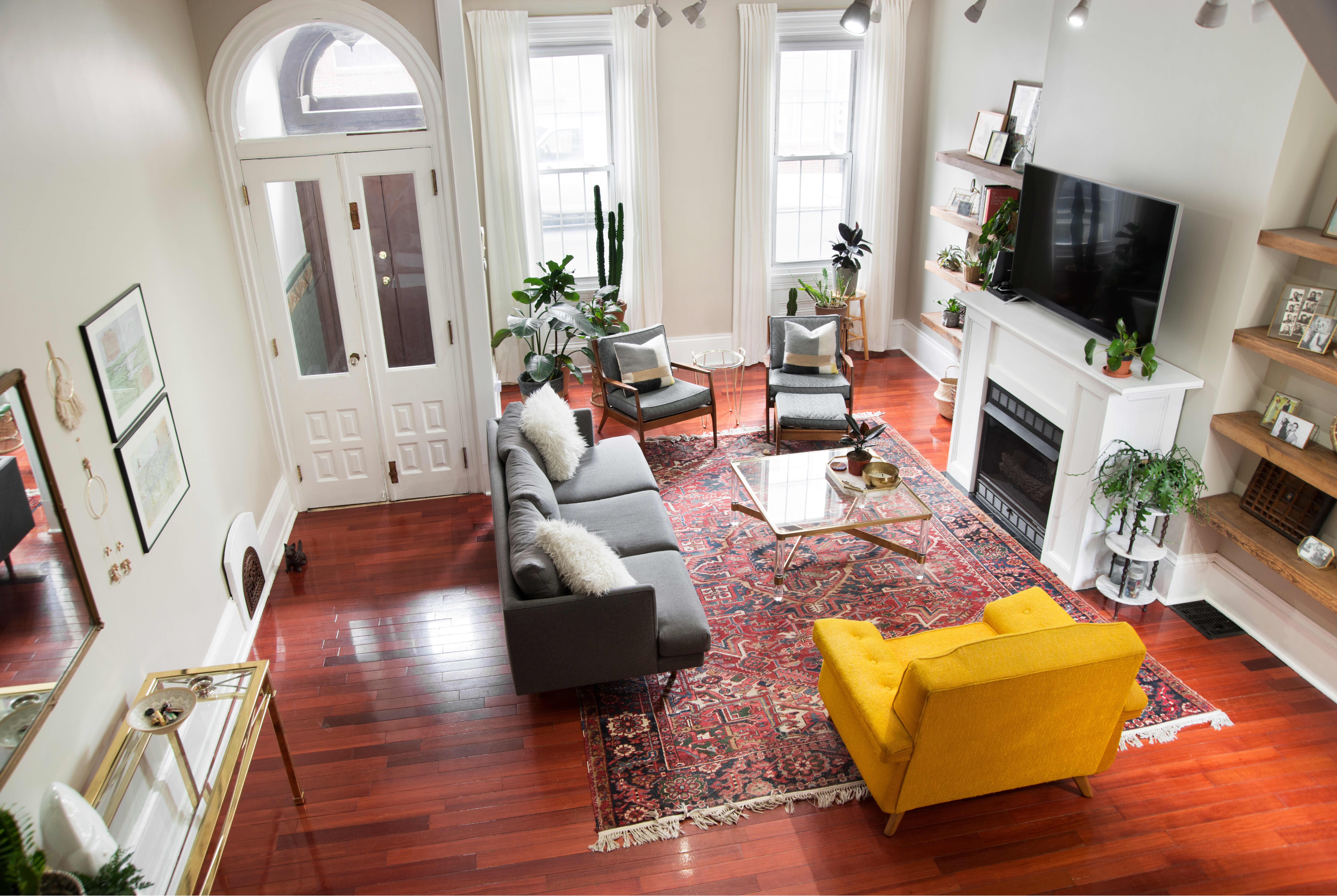 row house living room design