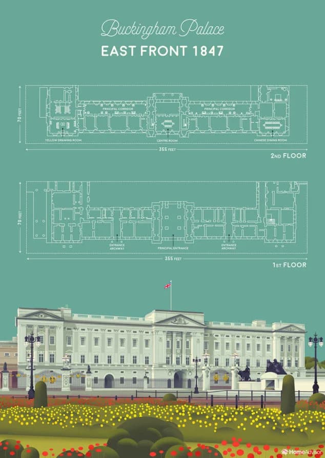 Check out this floor plan of Buckingham Palace | Apartment Therapy