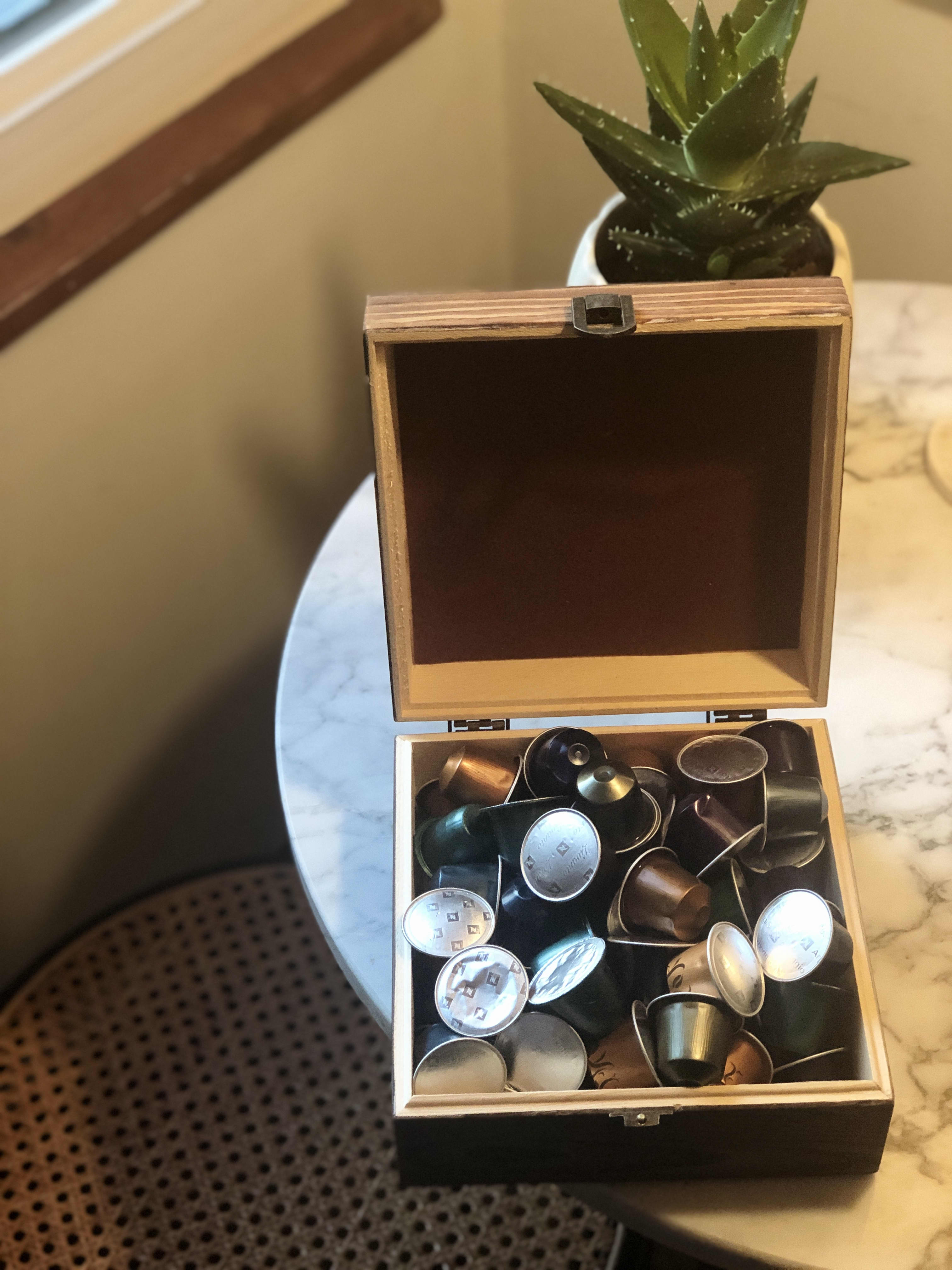 Storage box for Nespresso pods Apartment Therapy
