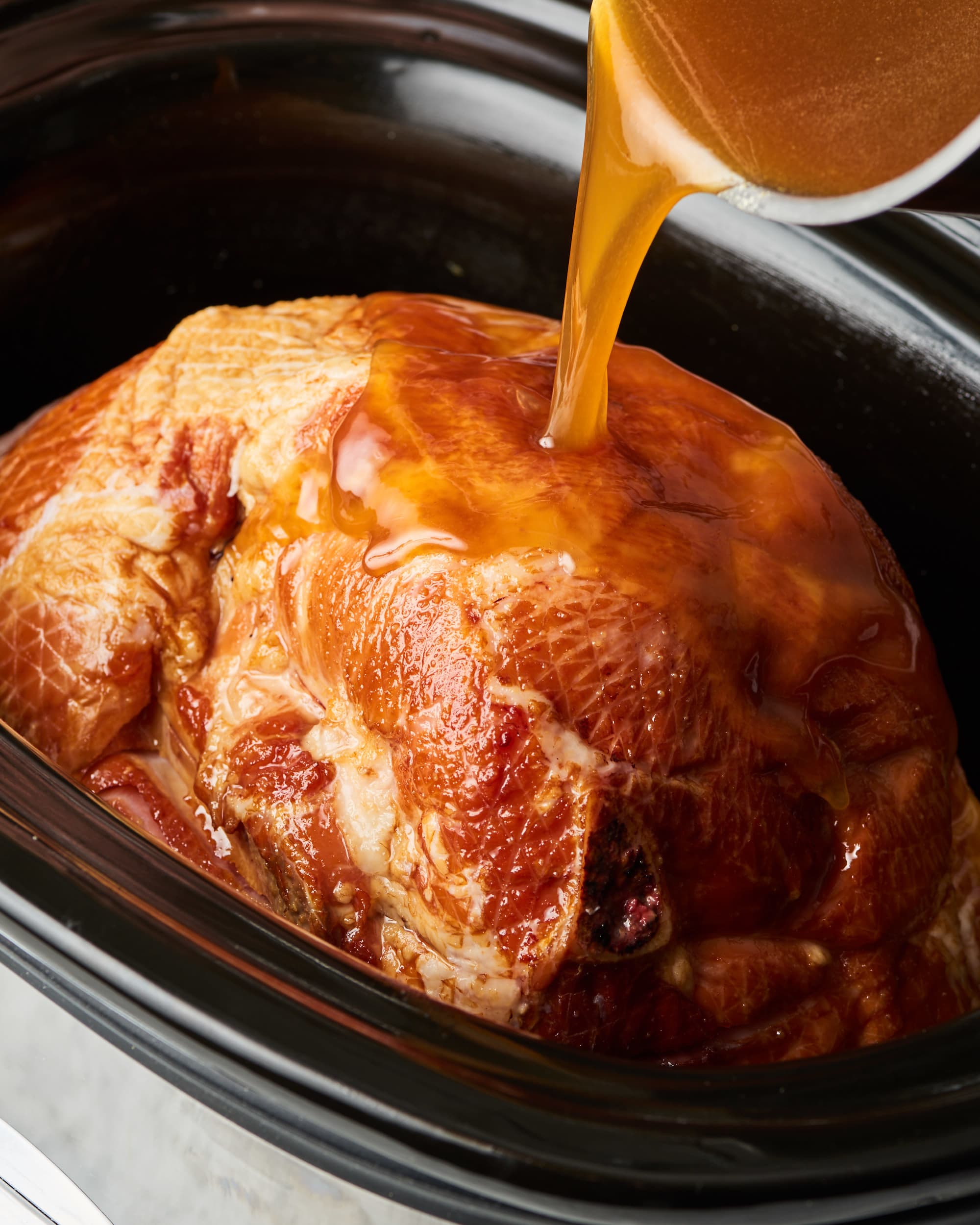 How To Make Thanksgiving Honey Glazed Ham In The Slow Cooker Kitchn