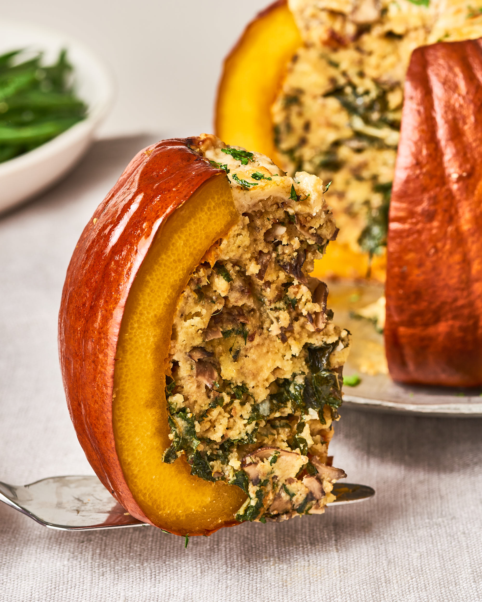 Cornbread, Mushroom, and Kale Pumpkin for Thanksgiving ...