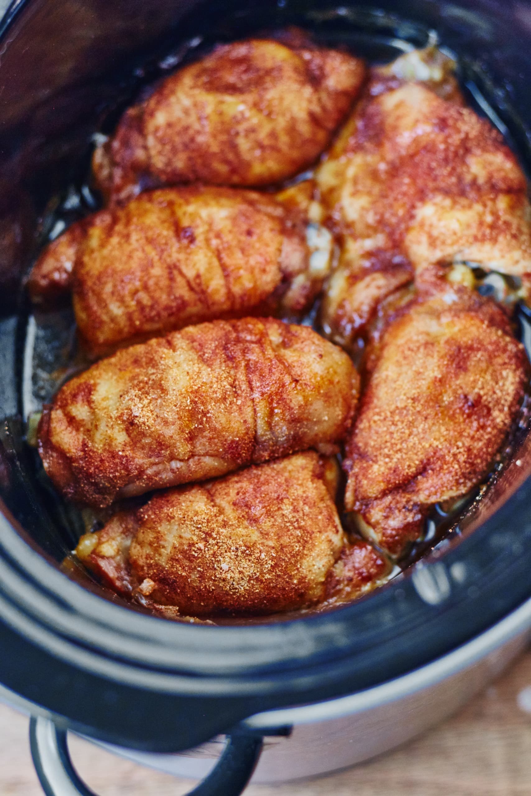 How To Make Crispy, Juicy Chicken Thighs in the Slow Cooker | Kitchn