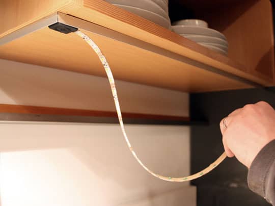 installing led tape light under kitchen cabinet