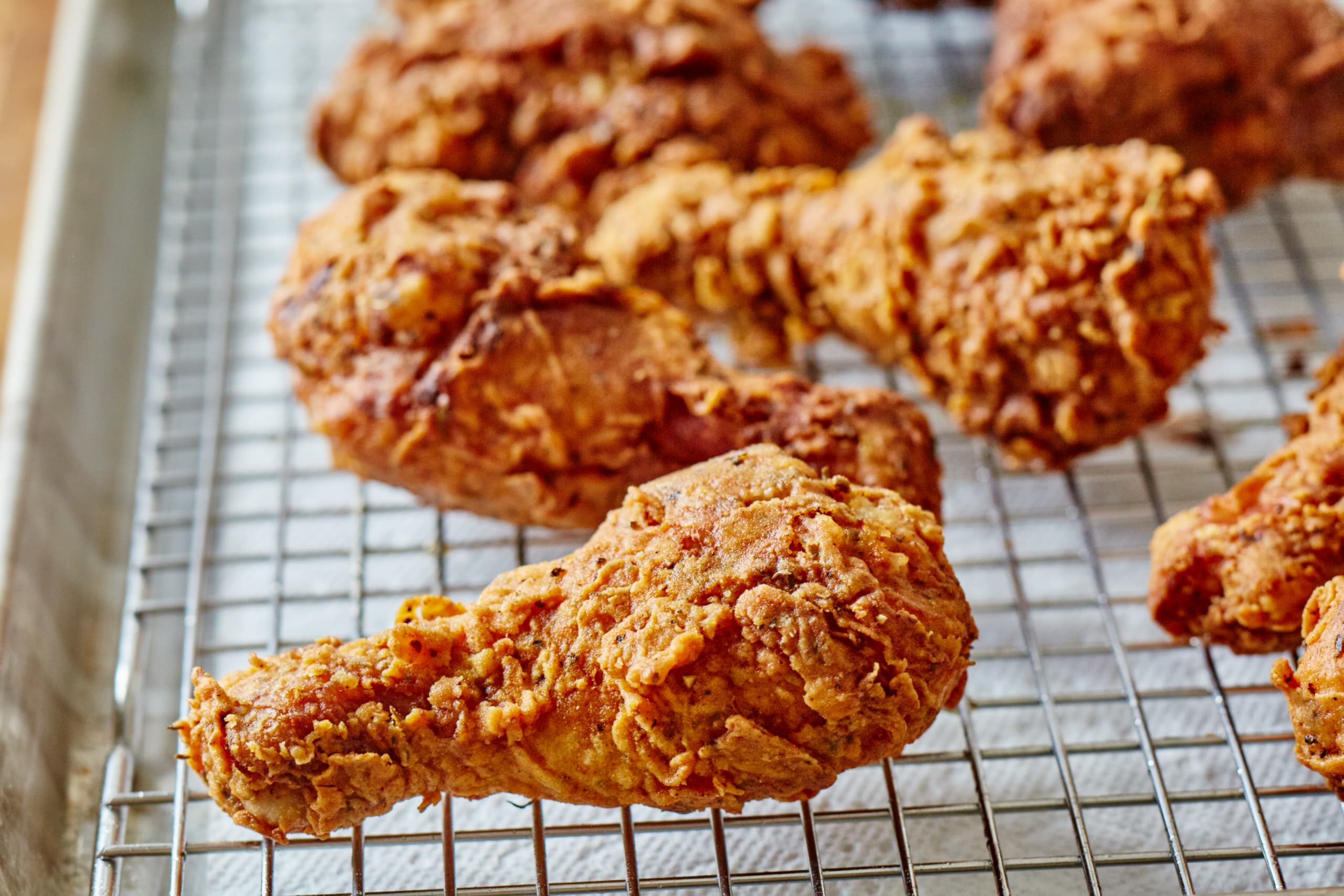 Crispy, golden brown, juicy fried chicken at Ruth's Chris