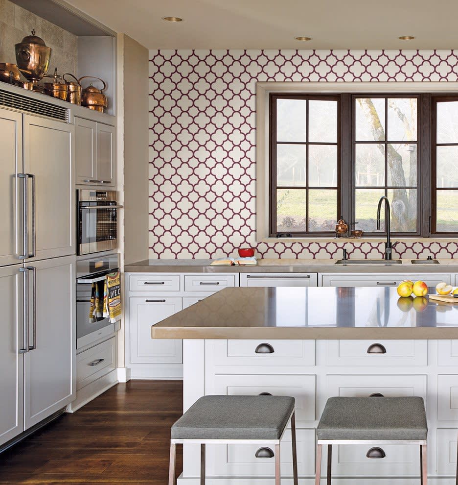 3 Ways to Make Geometric Wallpaper Work in Your Kitchen | Kitchn