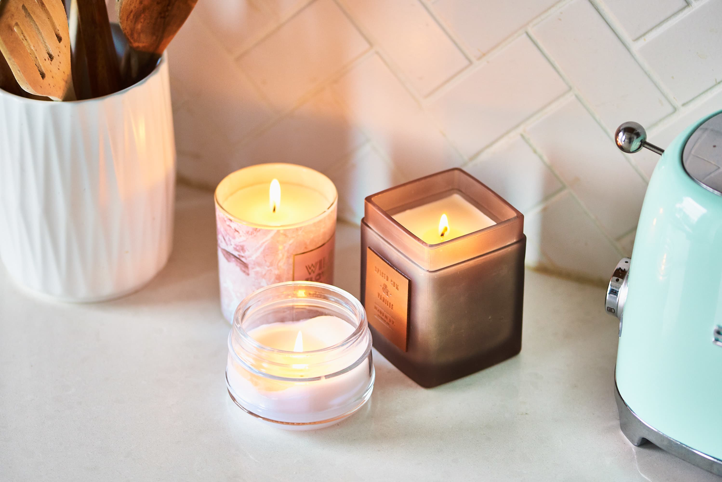 10 Candles Stand Burning In A Dining Room