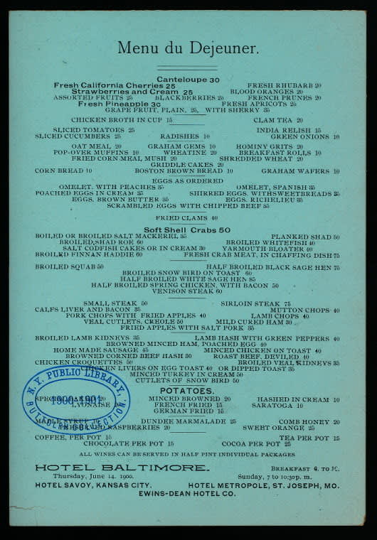 Print and Hang! Menus from the New York Public Library | Kitchn