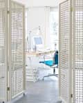 Modern retro white folding screens in the office
