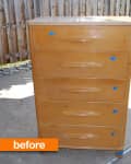 Wooden dresser with five drawers,