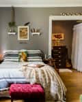 A studio apartment with taupe walls