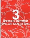 Three wall art designs: pink marble, red floral, and green botanical patterns.