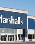 Marshalls store exterior with blue facade, large logo, and glass entrance.