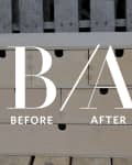 Wooden storage drawers with "Before" and "After" text overlay, set against a rustic wooden backdrop.