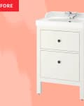 Before of an IKEA hemnes Rattviken vanity update