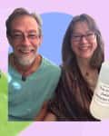 Collage of photos of parents with their homemade cleaning products