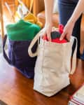 tote bag full of donation items