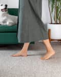 barefoot walking on now clean carpet