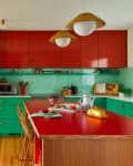 Red and green kitchen