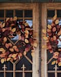 HÖSTAGILLE Artificial wreath, indoor/outdoor mixed colors, 23 ½ "
