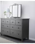 a gray IKEA HEMNES dresser against a white wall