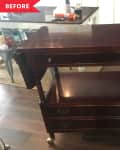 Before: Dark cherry bar cart