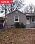 Before: Gray house with white front door