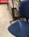 Before: Standard blue office chair