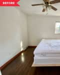 Before: empty bedroom with white walls
