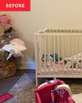 cluttered nursery before makeover