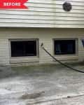 Before: Dirty, empty concrete patio