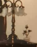 Before: Antique lamp on nightstand