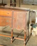 Before: wooden console entirely brown