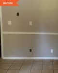 Before: gray wall and empty corner of room
