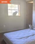 Before: Bedroom with window and mattress on floor